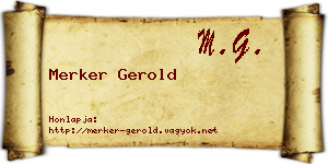 Merker Gerold névjegykártya